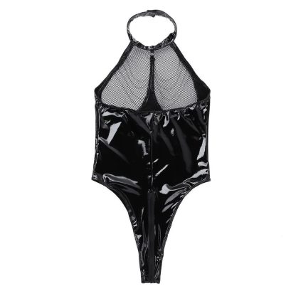 Daring Zippered Crotch High-Thigh Bodysuit