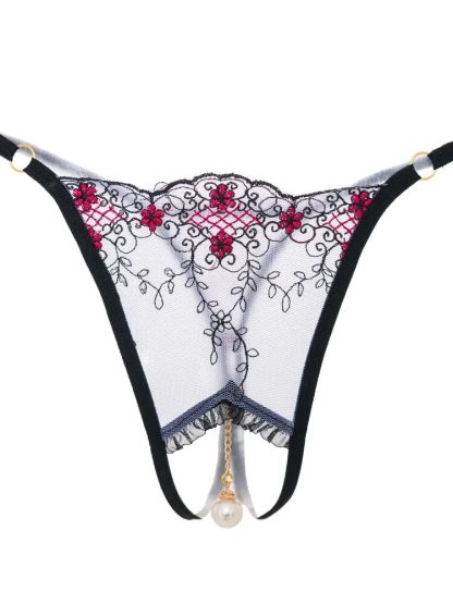 Enchanting Pearl Thong Crotchless G-Strings - Image 3