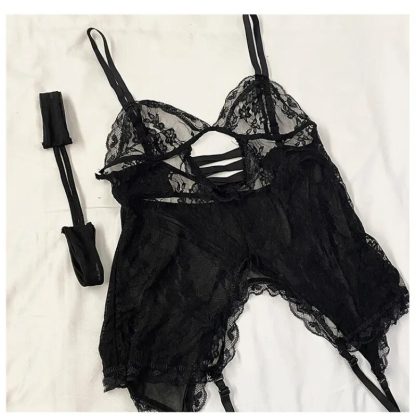 Sexy Lace Garter Thigh Bodysuit Stockings - Image 6